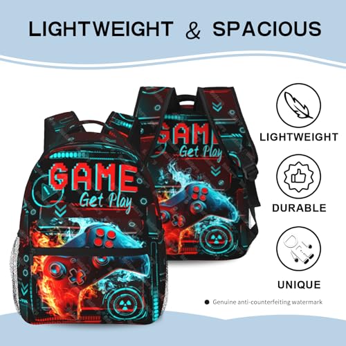 School Backpack for Boys- Video Game Backpacks Boys Backpack for Kids Children Teens Elementary Middle School - Students Bookbag Ages 6-18, Game Bookbag Travel Back Pack - color: Gamepad