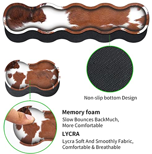 Large Mouse Pad and Gel Mouse Wrist Rest+ Memory Foam Keyboard Wrist Rest Support Set, Non-Slip Rubber Base for Office,Home,Computer,Extended Gaming Mousepads XXL Animal Skin Brown Cowhide Desk Mat - color: JV-mouse pad-8-19