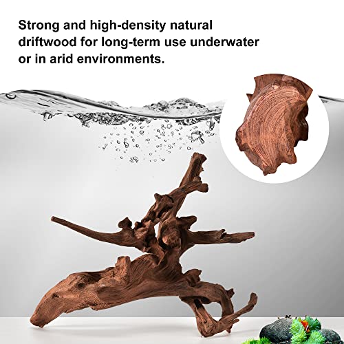 majoywoo Natural Large Driftwood for Aquarium Decor Reptile Decor 13-17" Long, Over 1.3 lbs - size: Mopani Driftwood 13 to 17 Inch (Pack of 1)