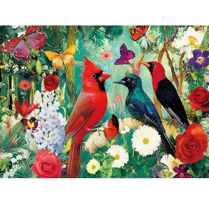 Puzzles 300 Pieces for Adults, 300 Piece Bird Garden Adult Puzzles Jigsaw Puzzle, Recycled Cardboard Puzzle Game, Family Activity Night, Great Gift Toy for Family, Friends, Kids, 20.5 * 15 Inch - style: Birds