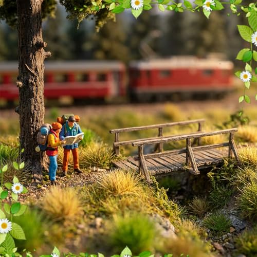 Warmtree 360 Pcs Static Grass Lowland Shrubs Tuft Terrain Model Kit for Train Landscape Railroad Scenery Sand Military Layout Model Miniature Bases and Dioramas - color: Color D