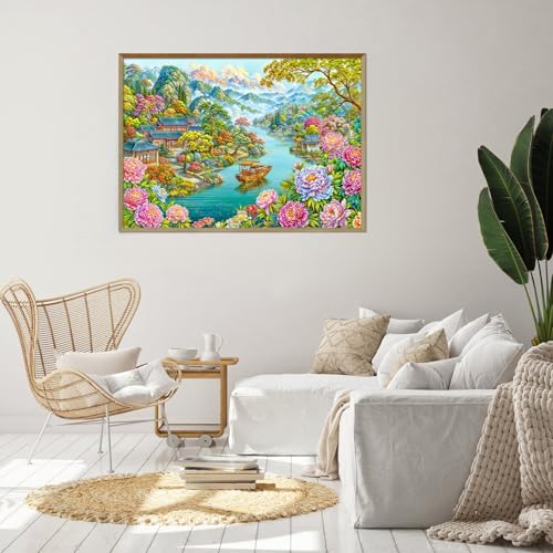 Puzzles for Adults 1000 Pieces, Jigsaw Puzzle for Adults, Fun Challenging Puzzle, Misty Rain in Jiangnan Puzzles Game, Interlock Perfectly No Dust, Gifts for Father's Mother’s Day - color: Misty Rain