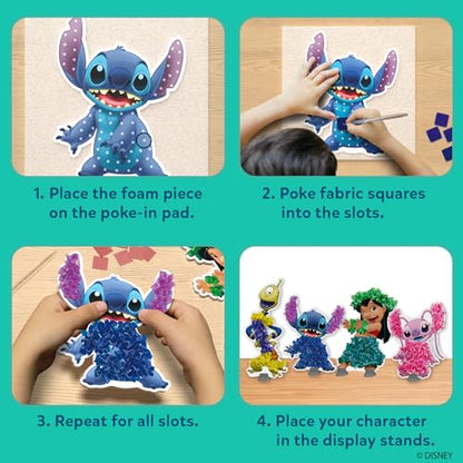 Skillmatics Poke-in Art – Lilo & Stitch, Mess-Free Fun, DIY Wood Craft Kit | Screen-Free Activity, DIY Room Decor, 500+ Fabric Squares, 4 Foam Pieces, Gifts for Girls & Boys Ages 4, 5, 6, 7, 8, 9 - style: 5. Disney's Lilo & Stitch