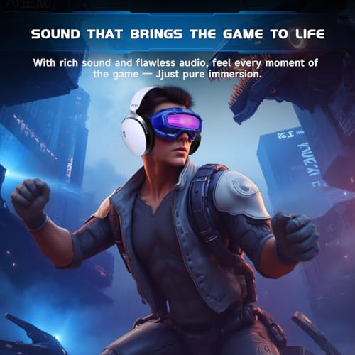 Acer 2.4GHz Wireless Gaming Headsets for PS5, PS4, PC, Switch, Tri-Mode Gaming Headphones with Noise Canceling Mic, Stereo Sound, 40+Hr Battery, 50mm Drivers - White - color: White