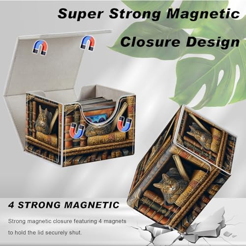 Card Game Storage Box TCG Deck Box MTG Card Box Organizer Trading Card Case Commander Deck Box TCG Card Storage Box Magnetic Closure Creative Pattern Up to 200 Cards, Animal Proud Rooster - color: Animal Proud Rooster