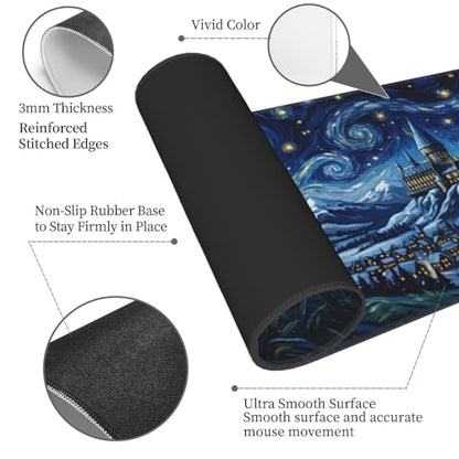 Extended Gaming Mouse Pad, Large Mouse Mat, XL Desk Pad for Keyboard and Mouse, Non-Slip Rubber Base & Stitched Edges for Gamer Office 31.5x11.8 in - color: 16