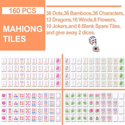 Ceenna American Mahjong Set with Carrying Bag,American,Orange - color: Orange