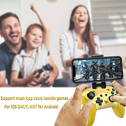 Megadream Controller for iPhone, iPad Controller Joystick Joypad with Adjustable Clamp for iOS 13.4+ Version iPhone/iPad, iPhone 13/13 Pro/Mini, iPhone 12 Pro/Mini, Not for TV - Yellow [Direct Play] - color: Yellow