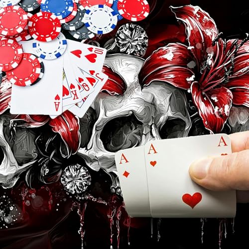 Skullsflowers for MTG & TCG Playmat Mouse Pad,BFDHGQZC 24" x 14" Game Mat for MTG/RPG/CCG Trading Card Game Playmats Table Mat Perfect for Card Games Video Games Computer Office - color: Skullsflowers