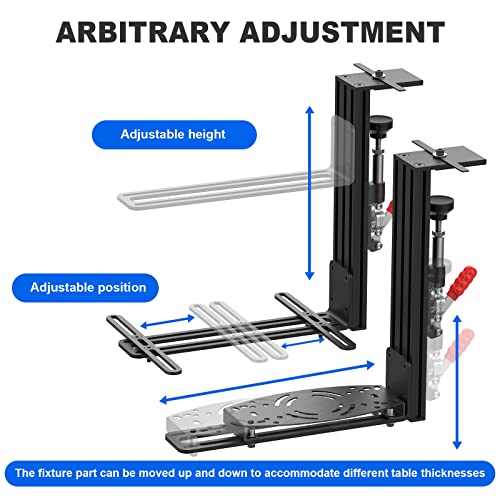 Upgraded Desk Mount for Flight Simulator Joystick, Hotas, Throttle Systems - Compatible with Thrustmaster, Logitech, TCA Officer Pack Airbus, and VKB Hotas etc - 2 Pack - Enhance Your Flight Sim Experience