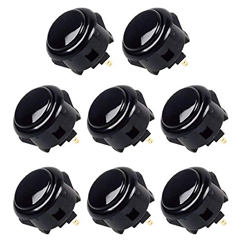 Sanwa JLF-TP-8YT Joystick + Sanwa 8 pcs OBSF-30 Push Button Bundle Kit Color : Black - for Arcade Game 4 & 8 Way Adjustable, Compatible with Catz Mad SF4 Tournament Joystick S@NWA - color: Black