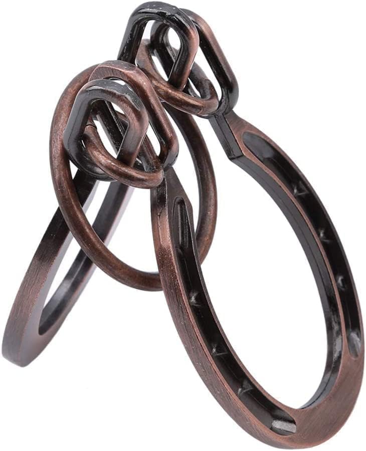 Metal Brain Teaser Puzzle Ring, Horseshoe Cast Puzzle Game, IQ Logic Test, Disentanglement Puzzle for Adults