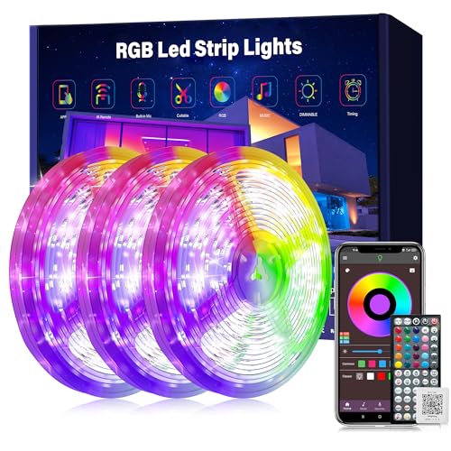 Led Lights for Bedroom 300ft Music Sync Color Changing Led Strip Lights with 60 Key Remote and App Control RGB Led Light Strip for Home Party Room Decoration - size: 300ft