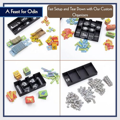 Organizer for A Feast for Odin Unofficial – Includes Token Trays, Card Storage & Player Components – Fast Setup & Cleanup – Fits Base Game (and Norwegians Expansion)
