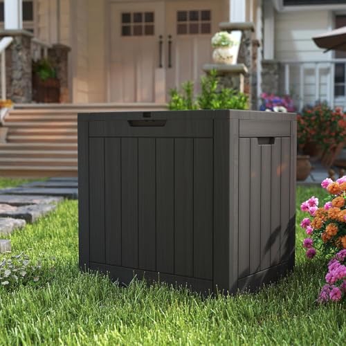 35 Gallon Pro Deck Boxes Outdoor Waterproof, Outdoor Storage Box with Lockable Lid & UV-Resistant for Patio Furniture, Outdoor Cushions, Garden Tools and Pool Supplies, Black - color: Black, size: 35 GAL Pro