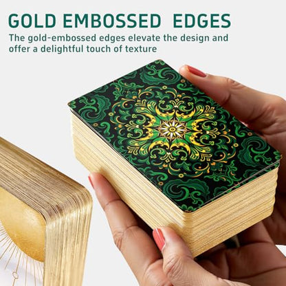 Moonshadow Floral Vow Tarot Cards with Guide Book for Beginners Original Unique Pretty Tarot Oracle, Gold Foil Tarot Cards with Guide Book Set&Gift Box for Beginner& Expert