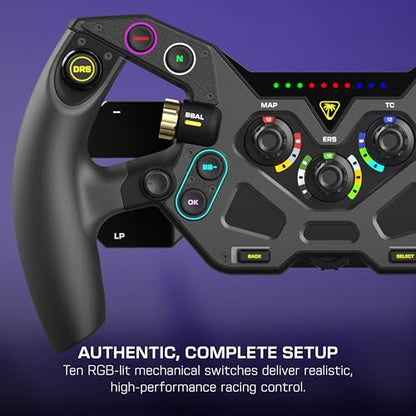 Turtle Beach VelocityOne F-RX Formula Racing Wheel for Xbox & PC | For VelocityOne Race & VelocityOne KD3 Wheelbases, Hall-Effect Clutch Paddles, Magnetic Paddle Shifters, Rotary Dials, Black - style: Formula Racing Wheel