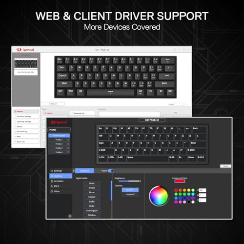 Redragon K617 HE Rapid Trigger Gaming Keyboard, 60% 61 Keys Wired Mechanical Keyboard w/Hyper-Fast Actuation, Dedicated Hall Effect Magnetic Switch, Actuation Point Adjustable, Essential Black - color: Black (HE Version)