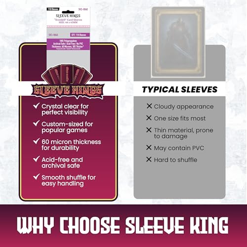 Sleeve Kings Everdell Mini Compatible Card Sleeves – 110 Pack, 44 x 63 mm, Extra Clear 60 Micron Polypropylene, Acid-Free, PVC-Free – SKS-8840 - size: 44 x 63 mm, style: Everdell Mini Compatible