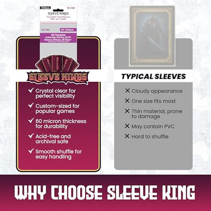Sleeve Kings Everdell Mini Compatible Card Sleeves – 110 Pack, 44 x 63 mm, Extra Clear 60 Micron Polypropylene, Acid-Free, PVC-Free – SKS-8840 - size: 44 x 63 mm, style: Everdell Mini Compatible