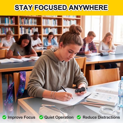 Skylety 2 Pcs Fidget Toys for Adult Controller Fidget Pad Stress Relief Cube Clicker Game Controller Sensory Educational Toy for ADHD Autism Relief Stress Anxiety (All Black Style) - style: All Black Style
