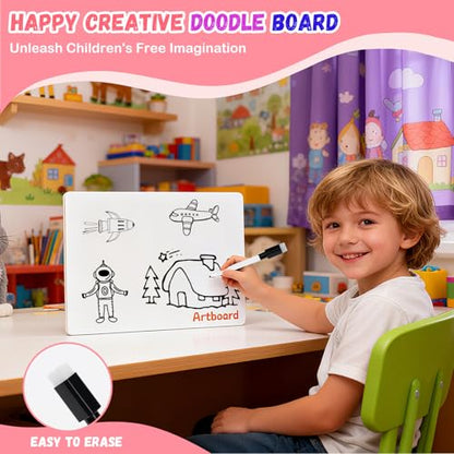 2 IN 1 Magnetic Color and Number Maze, Montessori Toys with Drawing Board for 3 4 5 Year Old, Wooden Magnet Balls Puzzles, Learning Educational Toys for Kids Toddlers Boys Girls Christmas Birthday