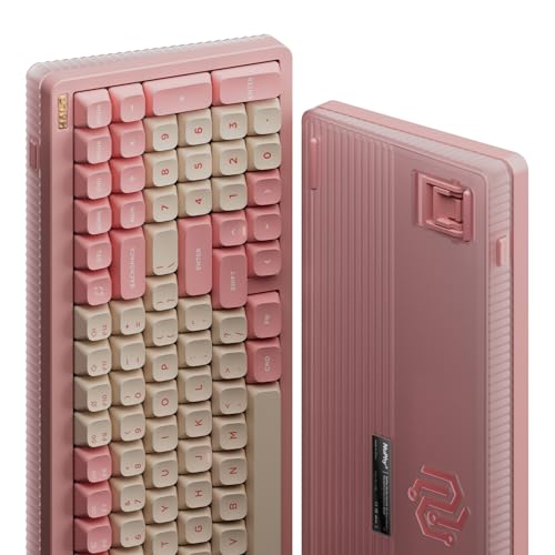 nuphy Halo96 V2 Wireless Keyboard,Gasket Structure,96% Hot Swappable Gaming Keyboard, 99 Kyes RGB Backlit Mechanical Keyboard, Support QMK/VIA,Bluetooth/USB-C/2.4GHz-Pink,Mint Switches (37gf). - color: Pink, size: Mint (37gf)