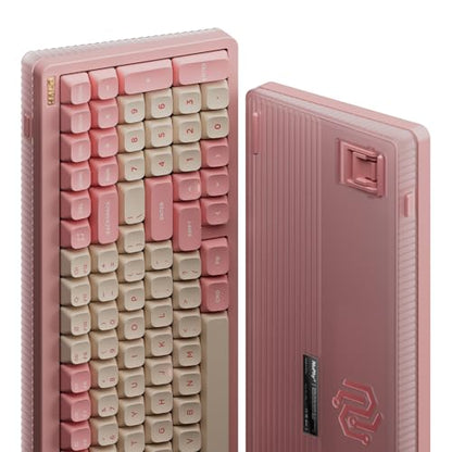 nuphy Halo96 V2 Wireless Keyboard,Gasket Structure,96% Hot Swappable Gaming Keyboard, 99 Kyes RGB Backlit Mechanical Keyboard, Support QMK/VIA,Bluetooth/USB-C/2.4GHz-Pink,Mint Switches (37gf). - color: Pink, size: Mint (37gf)