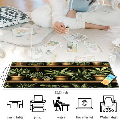 Potted Plants On Shelves for MTG & TCG Playmat Mouse Pad,BFDHGQZC 24" x 14" Game Mat for MTG/RPG/CCG Trading Card Game Playmats Table Mat Perfect for Card Games Video Games Computer Office - color: Potted Plants on Shelves