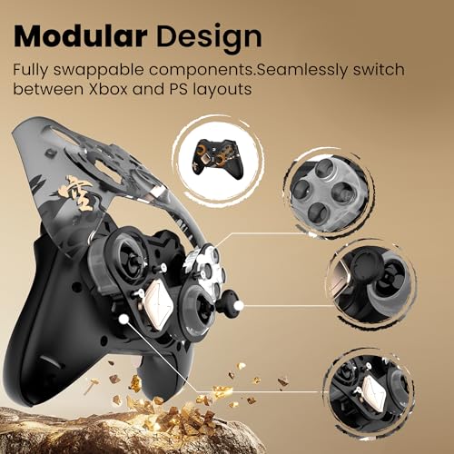 ZD O+ Excellence Wireless PC Controller – Modular Design, Hall Effect Joysticks, Remappable Buttons, RGB & Audio Jack for Switch/Switch2, PC, Android, iOS & Steam (WuKong Edition) - color: WuKong Edition