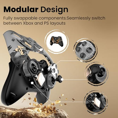 ZD O+ Excellence Wireless PC Controller – Modular Design, Hall Effect Joysticks, Remappable Buttons, RGB & Audio Jack for Switch/Switch2, PC, Android, iOS & Steam (WuKong Edition) - color: WuKong Edition