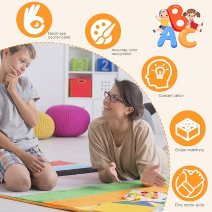 2 Pack Wooden Puzzles, Toddlers Alphabet Number Puzzles, ABC Learning Toys for Kids Ages 3-5, Preschool Learning Activities Gift Set for Boys & Girls