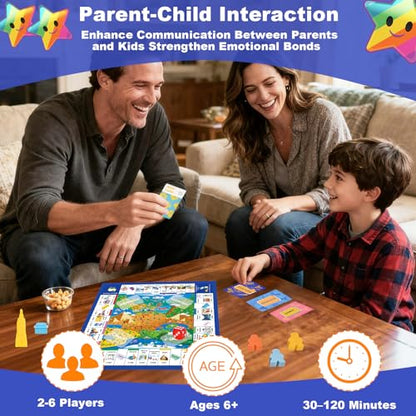 Interactive 290 Card Game for Kids Fun Family Games 2-12 Players | Double-Sided Board Adult Games for Game Night Party Gift Dinner Classroom Travel Games for Kids Ages 6+ Quick-Playing