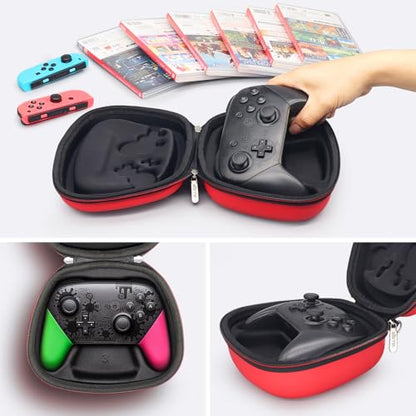 Protective Case Compatible with Nintendo Switch 2 Pro Controller, Hard Shell Original Switch Controller Protection Travel Storage Case Portable Carrying Bag, Red - color: Red