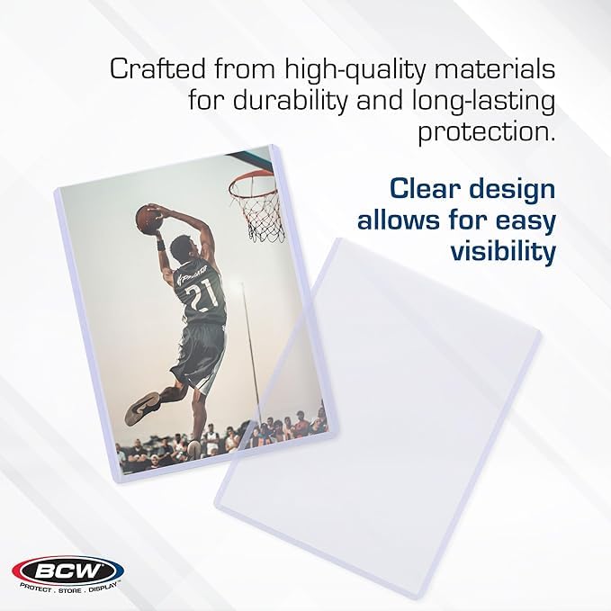 BCW 5x7 Topload Holder – 25 Count | Rigid 5x7 Toploader for Photos, Cards & Prints | Hard Plastic 5 x 7 Top Loader for Postcards, Pictures & Memorabilia Protection