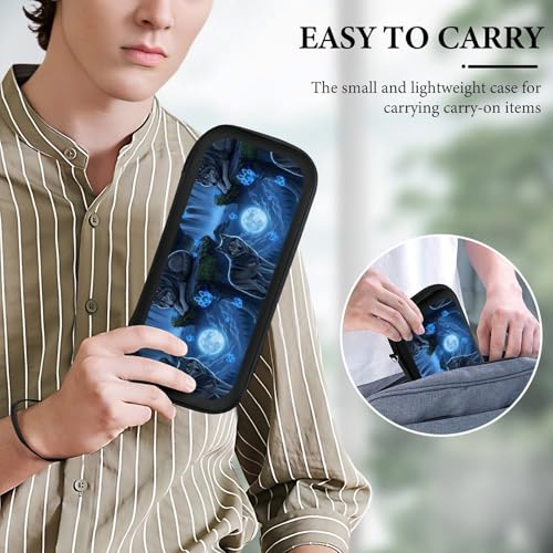PPIKTC Carrying Case Protector Bag Compatible with Nintendo Switch, Hard Shell Game Console Organizer, Full Moon Wolf - color: Design (330)