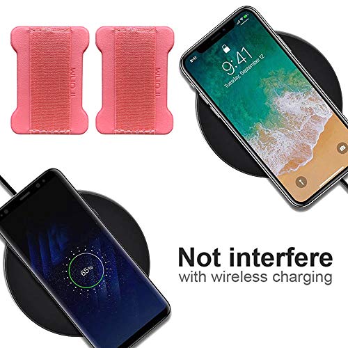 Universal Phone Grip for Smartphones - Phone Holder for Hand for Back of Phone - Wireless Charging Compatible (Black Pink) - 2Pack - color: Black Pink