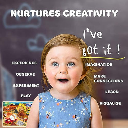 48 Piece Puzzles for Kids Ages 4-8, Each Piece is Unique, Construction Site Wooden Jigsaw Puzzle for 3 4 5 Year Old Toddlers Boys and Girls with Puzzle Tray - style: 48 Piece