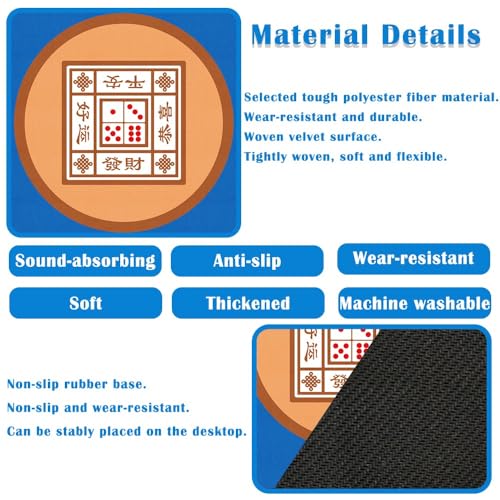 Mahjong Mat, Mahjong Table Mat for Tile Game, 31.5 in x 31.5 in Anti Slip and Noise Reduction Table Cover for Poker Card Board and Dominoes(Green) - color: C-green