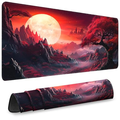 Gaming Mouse Pad, Desk Mat for Keyboard and Mouse, Large Mouse Pad for Desk, Computer Mousepad - color: Full Moon 2