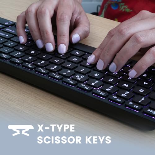 Perixx PERIBOARD-333RGB Wired Backlit USB Keyboard- X Type Scissor Keys - Compact 14.25x4.57x0.83 Inches - Big Print Letters - RGB Backlit - US English - style: Wired Backlit