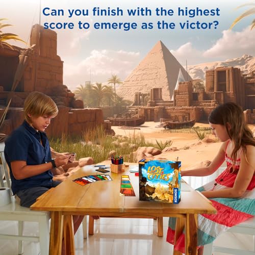 Lost Cities Card Game - with 6th Expedition | Two-Sided Board for Classic or New Edition | By Reiner Knizia | A Kosmos Game