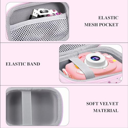 Leayjeen Kids Camera Case for Goopow/Mgaolo Kids Camera-Pink Rabbit | Fits CIMELR/Seckton/OZMI Kids Toy Cameras and Children Digital Camera,Shockproof Water-Resistant Hard EVA Shell(Case Only) - color: Pink Bunny