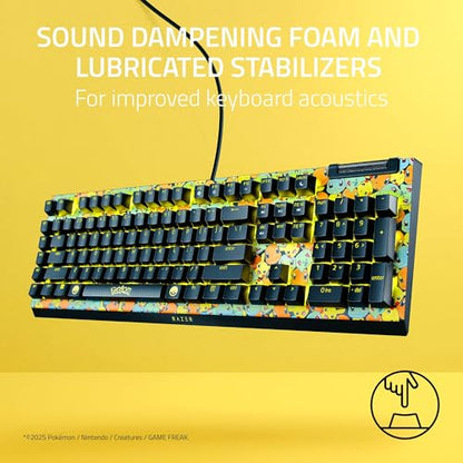Razer BlackWidow V4 X Mechanical Gaming Keyboard, Pokémon Edition | Green Switches Tactile & Clicky, 6 Macro Keys, Chroma RGB, Doubleshot ABS Keycaps, Sound Dampening & Stabilizers - color: Pokémon Edition
