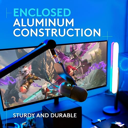 Logitech G Compass Premium Broadcast Boom Arm for Microphone, Internal Springs, Desktop Clamp and Built-in Cable Management, For Recording, Gaming, Streaming - Black