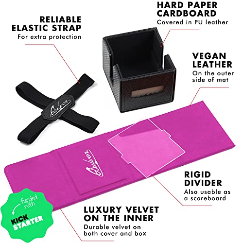 Quiver Time Pink Citadel Deck Block for Magic: the Gathering Cards - TCG 100+ Premium Commander Deck Box, MTG Deck Box for Cards, Dice & Tokens, Custom Divider, Magnetic Closure - color: Pink