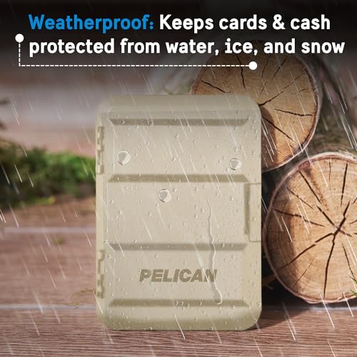 Pelican MagSafe Wallet for iPhone - Heavy Duty MIL-STD Snap-On Phone Magnetic Wallet and Phone Card Holder - Detachable and Slim Hard Case for iPhone 17 Pro Max/16 Pro Max/15/14/Pixel 10- Desert Tan - color: Desert Tan, style: Protector