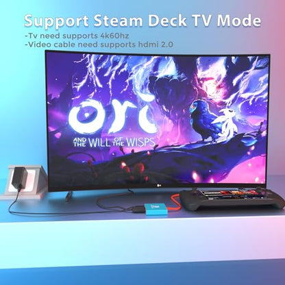 pdobq Switch Dock Switch Docking Station for Nintendo, Portable Switch2 TV Adapter Support 4K/60HZ TV Mode Compatible Steam Deck/Switch OLED, Travel Dock with HDMI2.0 USB3.0 Port - size: 4k/60hz