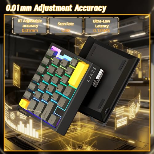 A.JAZZ AK029 Wired 29 Keys One-Handed RGB Gaming Keyboard with 8000HZ,0.01mm RT Magnetic Switches Adjustable Actuation,Hotswappable Mechanical Keyboard,Aluminum Plate,Web Driver for Gamers-Black - color: Black