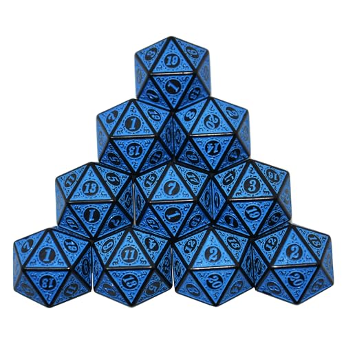 SmartDealsPro 10-Pack Retro 26mm Large 20 Sided Dice D20 Polyhedral Dice for DND RPG MTG Table Game(Retro Blue) - color: Retro Blue